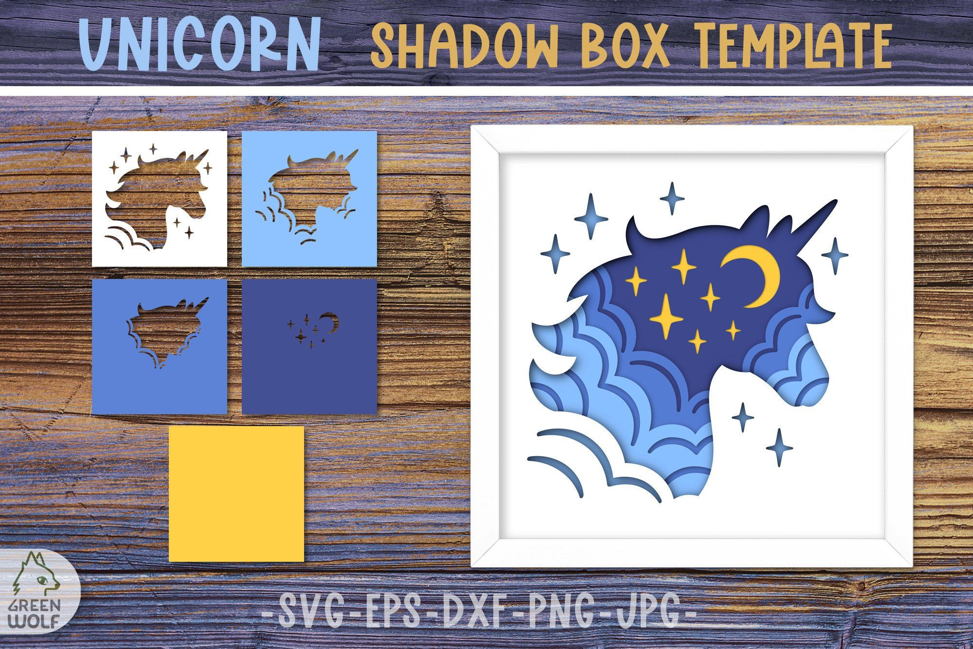 Unicorn Shadow Box Svg Layered Papercut