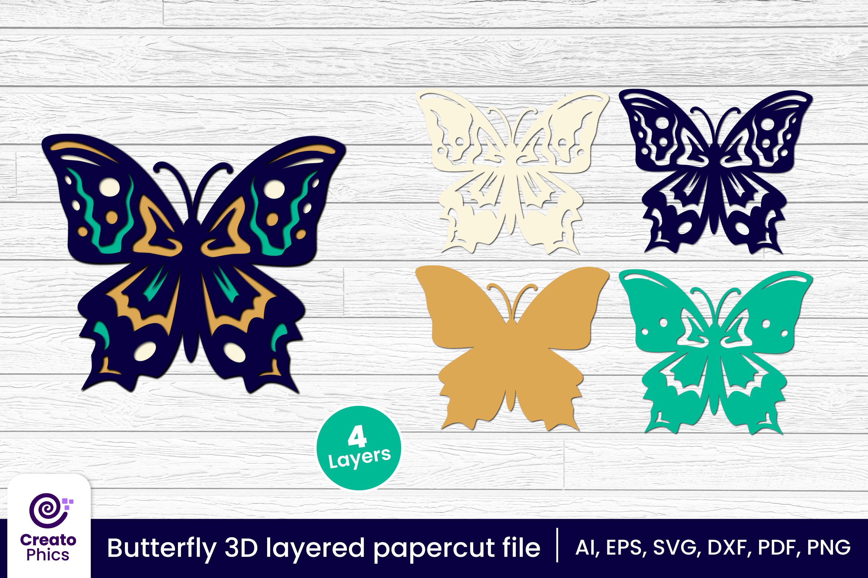 Decorative Butterfly 3D Layered Papercut