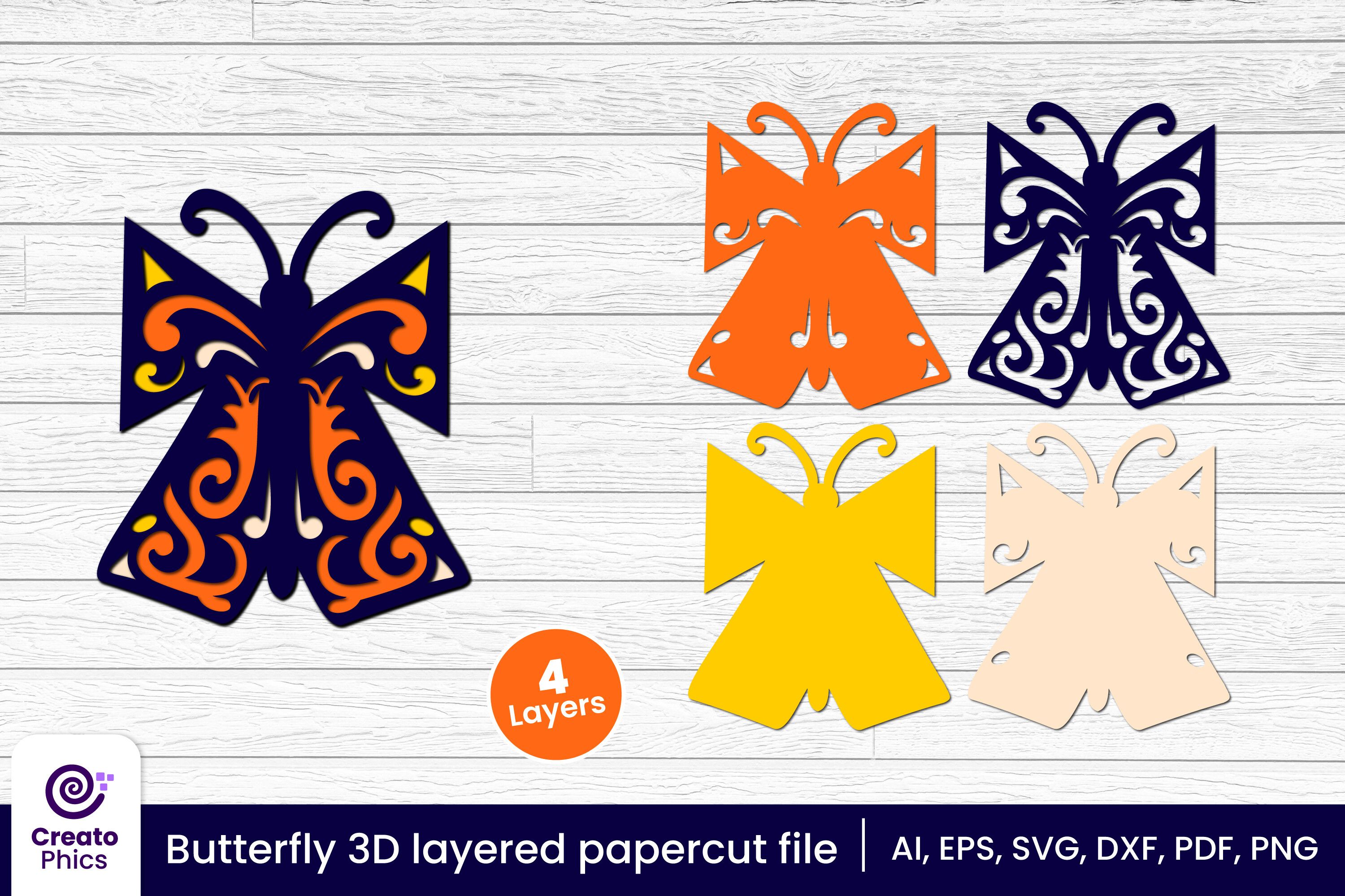 Decorative Butterfly 3D Layered Papercut