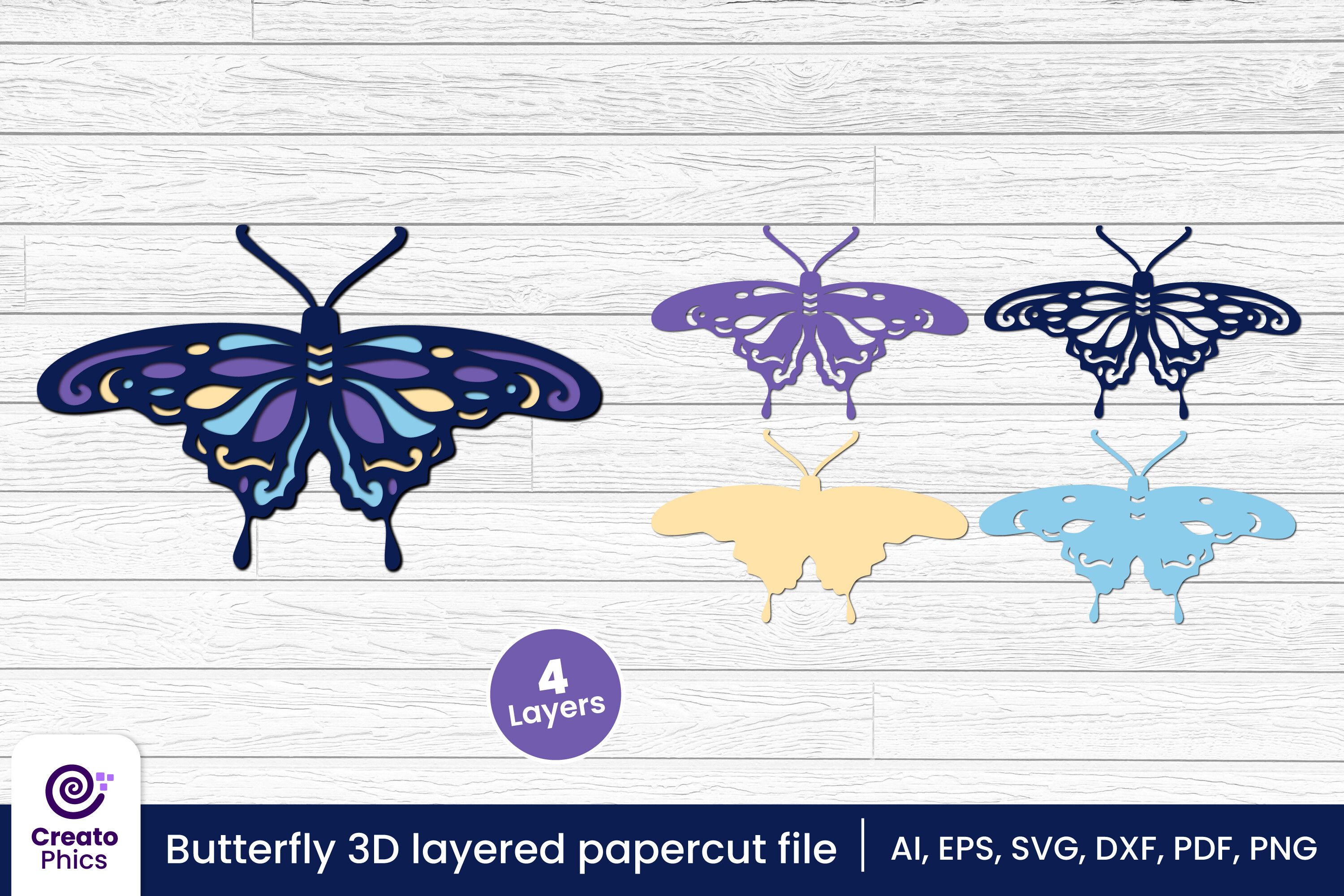 Decorative Butterfly 3D Layered Papercut